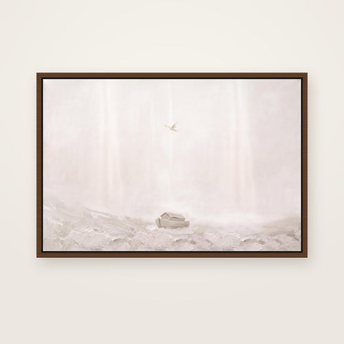 After the Flood in a brown floating frame