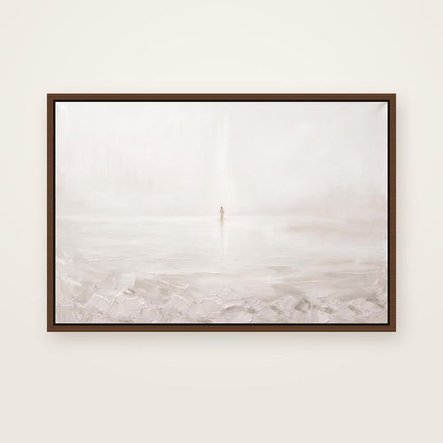 Come in a brown floating frame